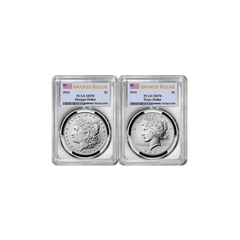 2024 Morgan & Peace Silver Dollar Set 2 Coin PCGS MS70 Advanced Release