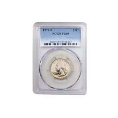 1970 S Washington Quarter 25C PCGS PR69