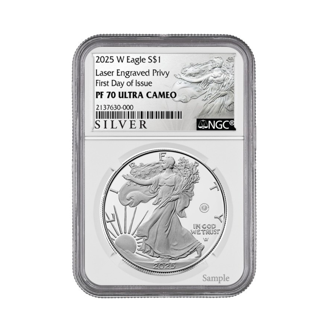2025 W Silver Eagle S$1 Laser Engraved Privy NGC PF70 Ultra Cameo First Day Of Issue #432
