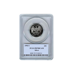 1996 S Silver Washington Quarter 25C PCGS PR70DCAM
