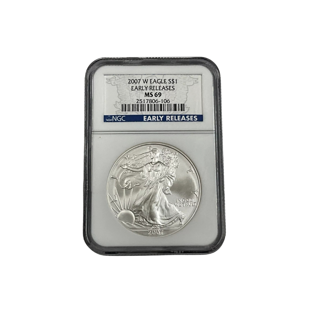 2007 W Silver American Eagle S$1 NGC MS69 Early Releases