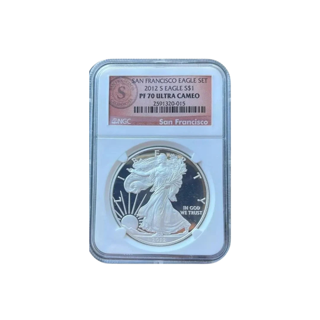 2012 S Silver American Eagle $1 Set 2 Coin Proof &amp; Reverse NGC PF70 Ultra Cameo