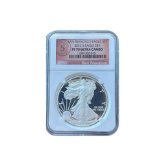 2012 S Silver American Eagle $1 Set 2 Coin Proof &amp; Reverse NGC PF70 Ultra Cameo