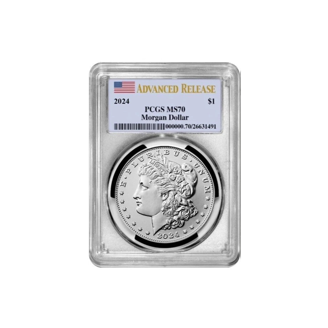 2024 Morgan &amp; Peace Silver Dollar Set 2 Coin PCGS MS70 Advanced Release