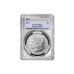 2024 Morgan &amp; Peace Silver Dollar Set 2 Coin PCGS MS70 Advanced Release